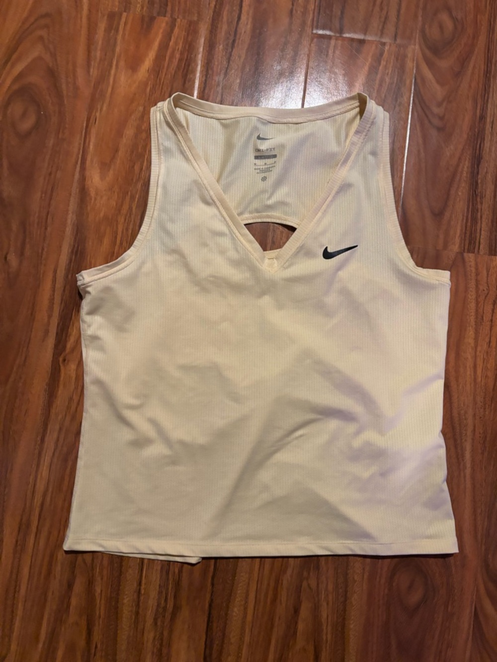Nike light yellow v-neck tennis tank